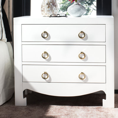 Elegant 31.9'' Wide Nightstand – Durable Clean-Lined Wood Frame Chest Perfect for Bedroom or Office