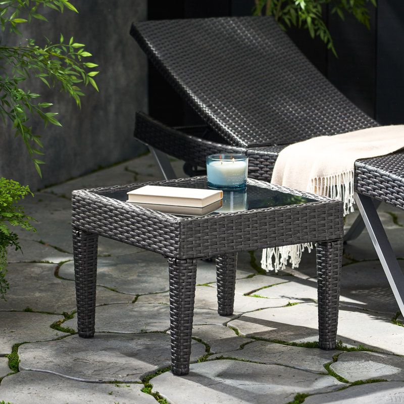 Outdoor Antibes Wicker Side Table,Accent Table
