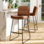 Carena Upholstered Counter Stool with Metal Frame-1389080286