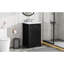 Meuble-lavabo moderne 20 po avec lavabo - armoire noire, tablette réglable, support de rangement et lavabo en céramique, mécanisme doux