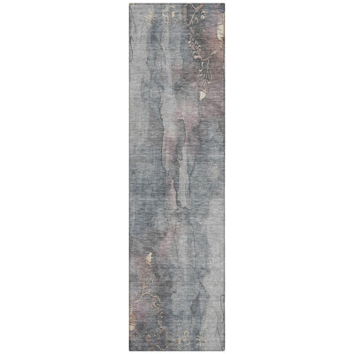 Machine Washable Indoor/Outdoor Chantille Gray Rug