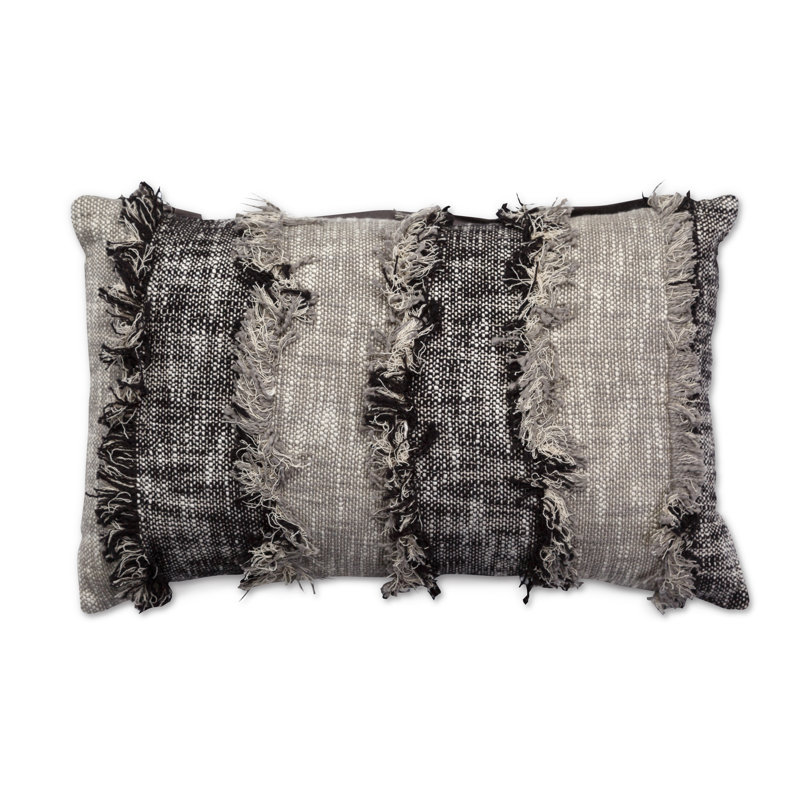 Fringed Cotton Throw Pillow