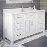 Domela 60" W x 22" x 35" H Single Sink Vanity with Power Bar and Drawer Organizer