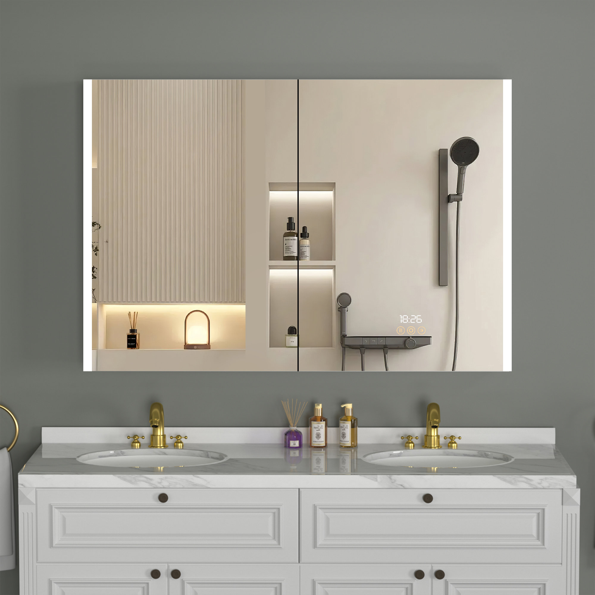 Orren Ellis W H Frameless Medicine Cabinet Mirror Adjustable | Wayfair