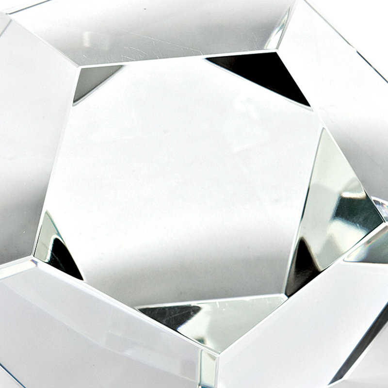 Dodécaèdre décoratif en cristal, H 5 po x l 5 po x P 5 po