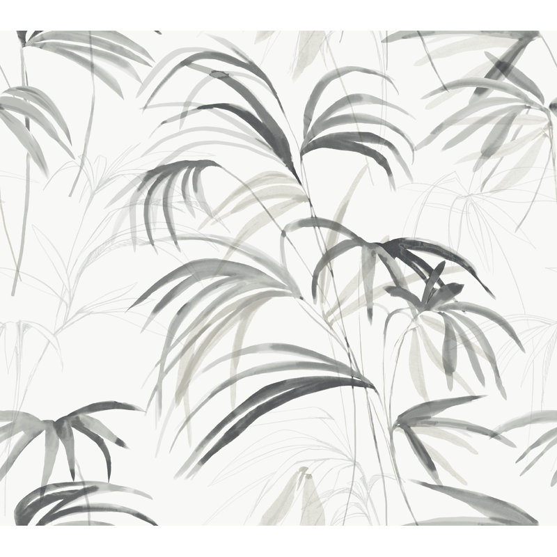 Papier peint auto-adhésif Inky Palms, Noir