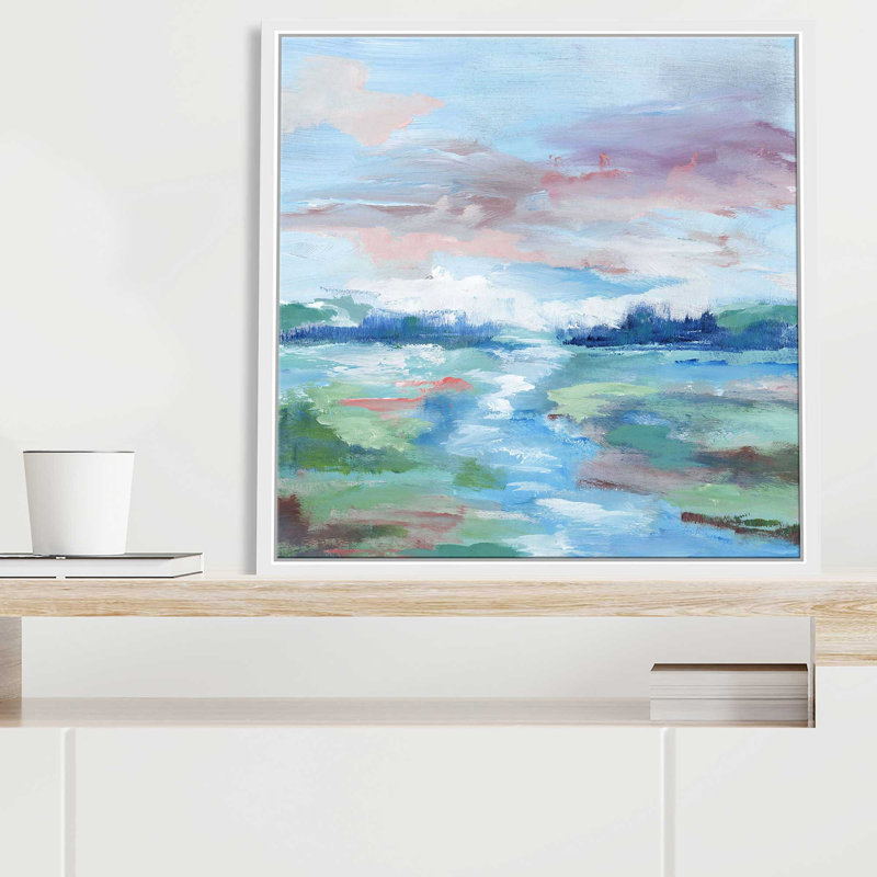 «Field of Dreams» par Nan - reproduction d'art sur toile tendue, L 39,5 po x H 39,5 po, Cadre blanc