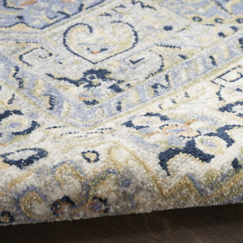 Nourison Essentials Persian Blue Indoor/Outdoor Area Rug, Rectangle 4' x 6'