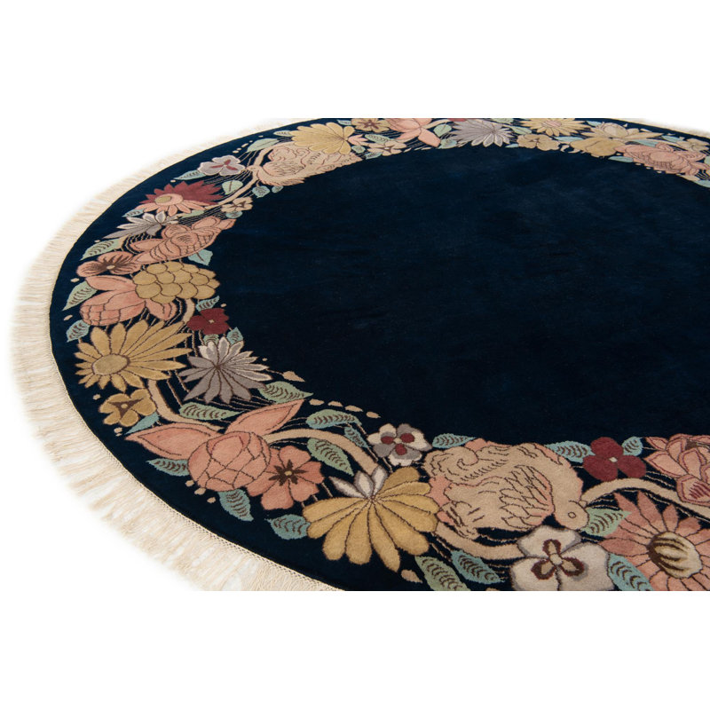 Tapis rond bleu marine Jacoby