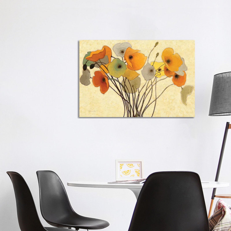 Pumpkin Poppies I by Shirley Novak - Wrapped Canvas Painting, 101.6 cm H x 66.04 cm W x 1.91 cm D
