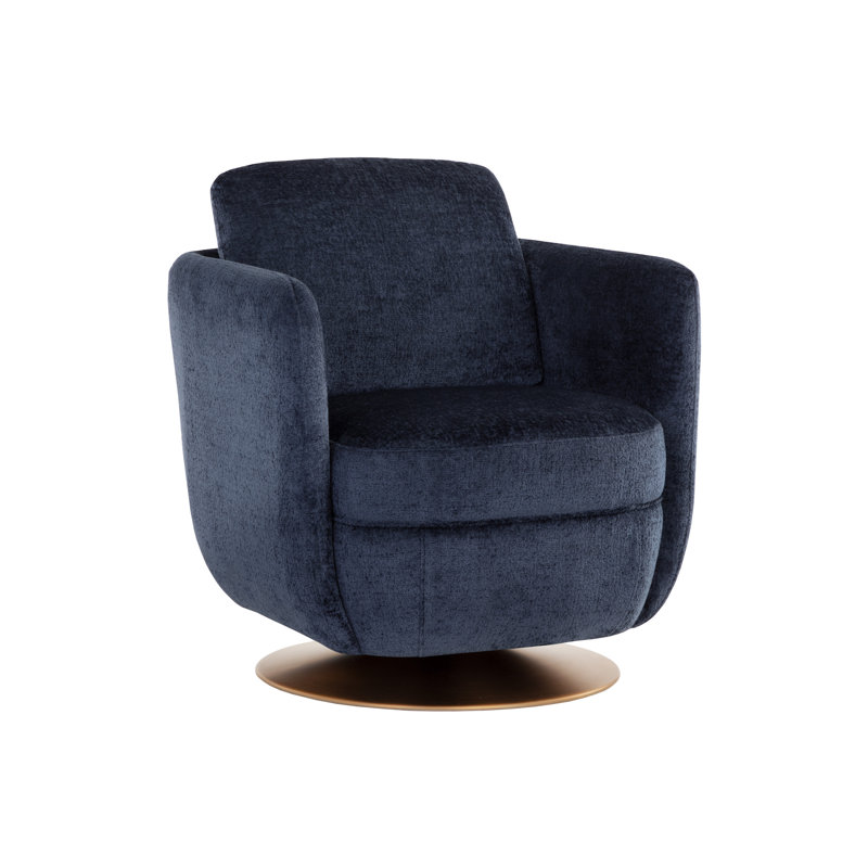 Swivel Chair, Blue Polyester