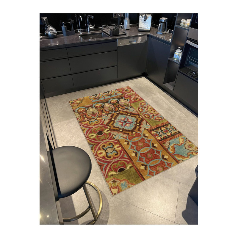 Tapis multicolore multicolore, Carré 3 pi 3 po