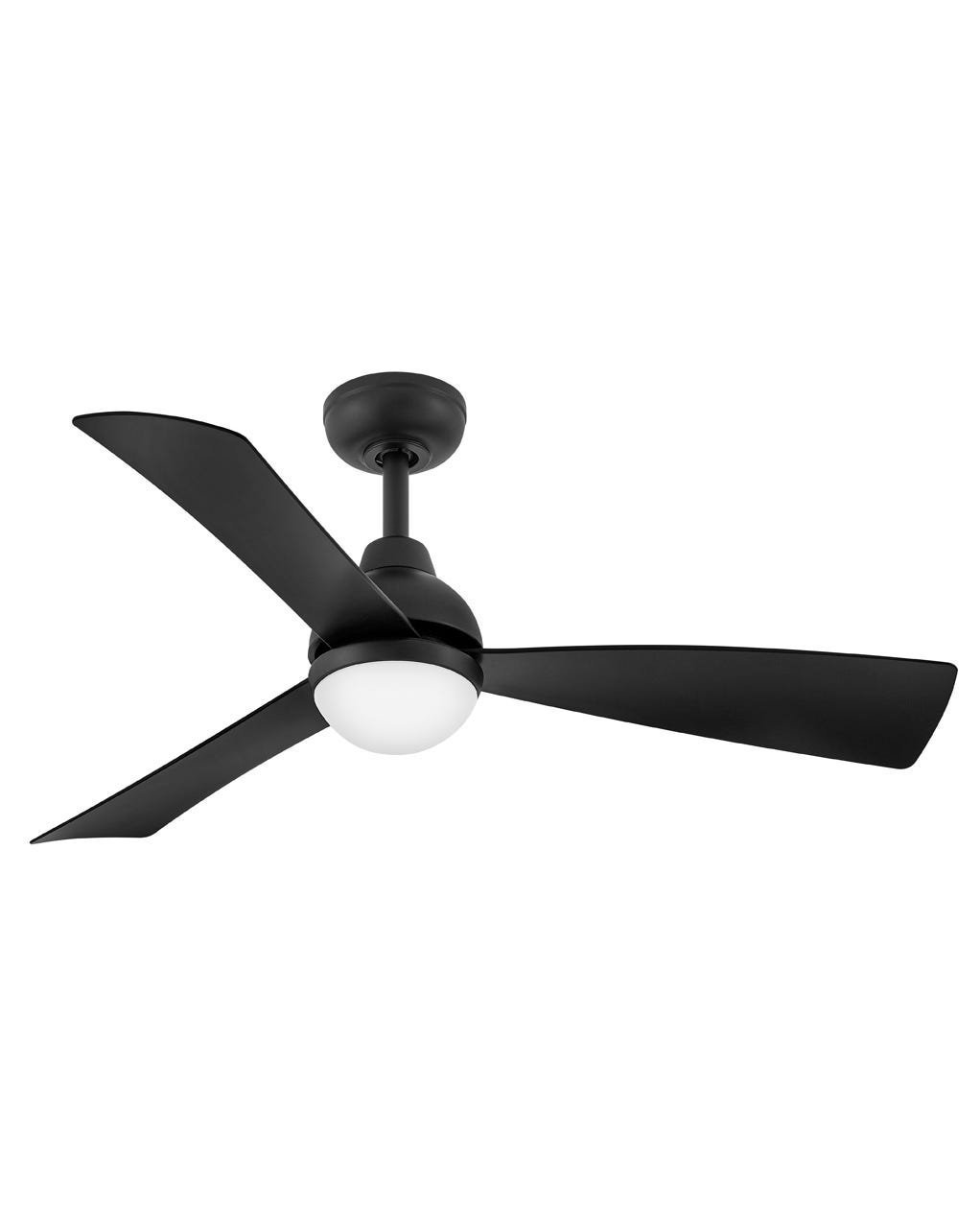 Brona 3 Blade Ceiling Fan with LED Light Kit, 44", Matte Black