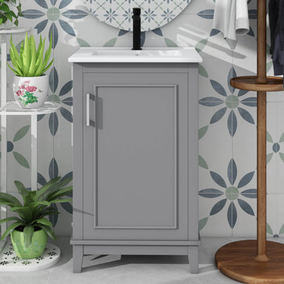 Ensemble de meuble-lavabo classique en céramique et lavabo en céramique