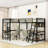 Loft Bed With LED Lights, Storage Shelves, Desks And Charging Stations
