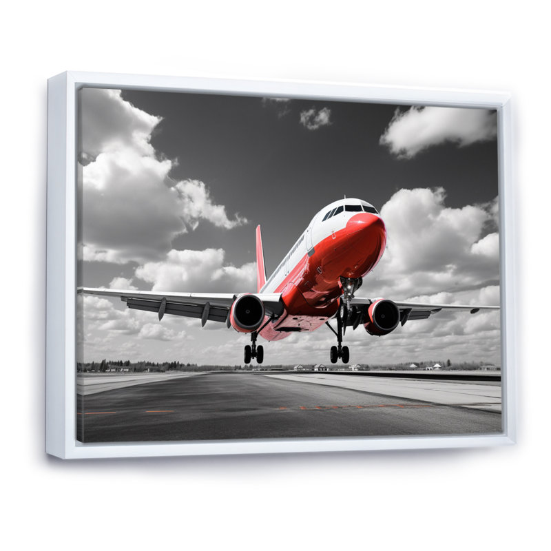 Grey Flight Of Dreams - Transportation Canvas Prints, Cadre flottant blanc, H 34 po x l 44 po x P 1,5 po