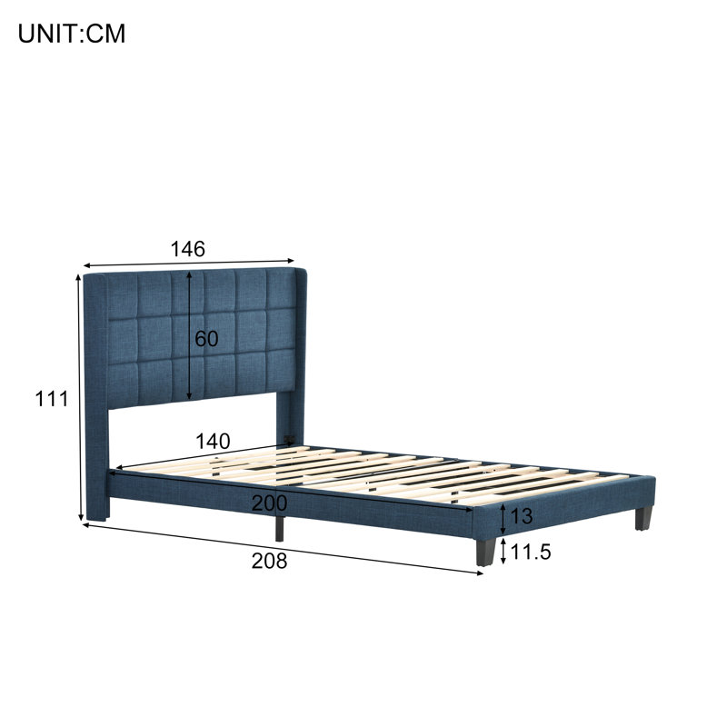 Upholstered EU Double - 140 X 200 Cm Bed