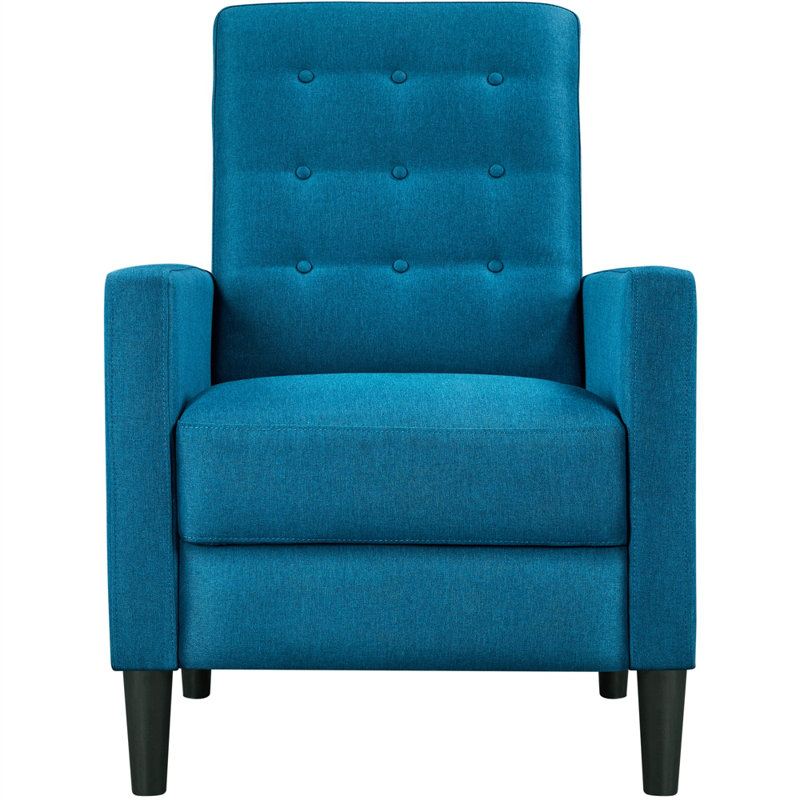 Single Reclining Chair With Adjustable Back & Footrest, Blue