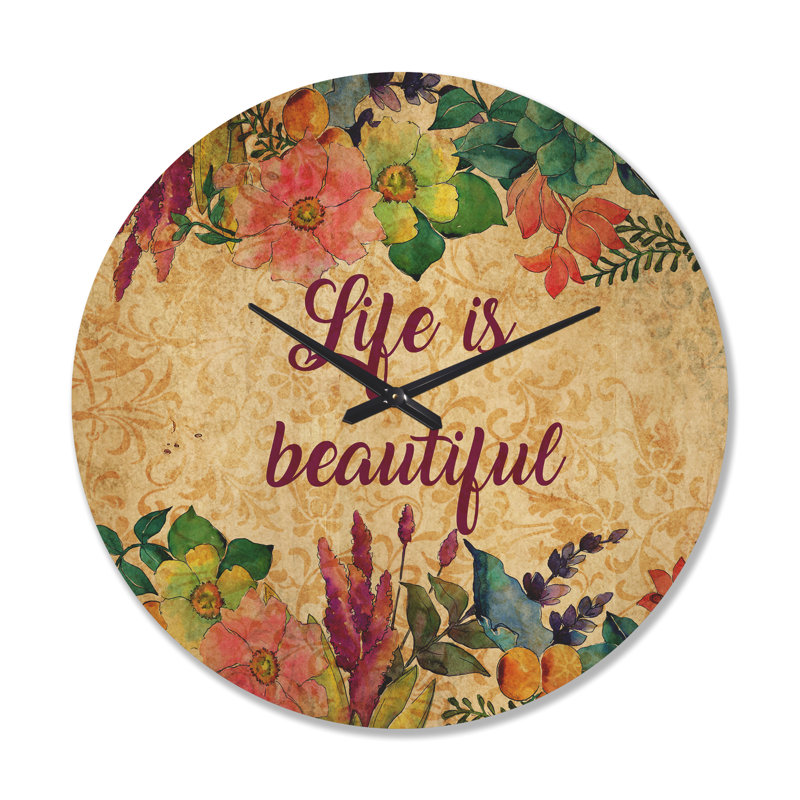 Horloge murale «Life Is Beautiful Butterfly», Très grand