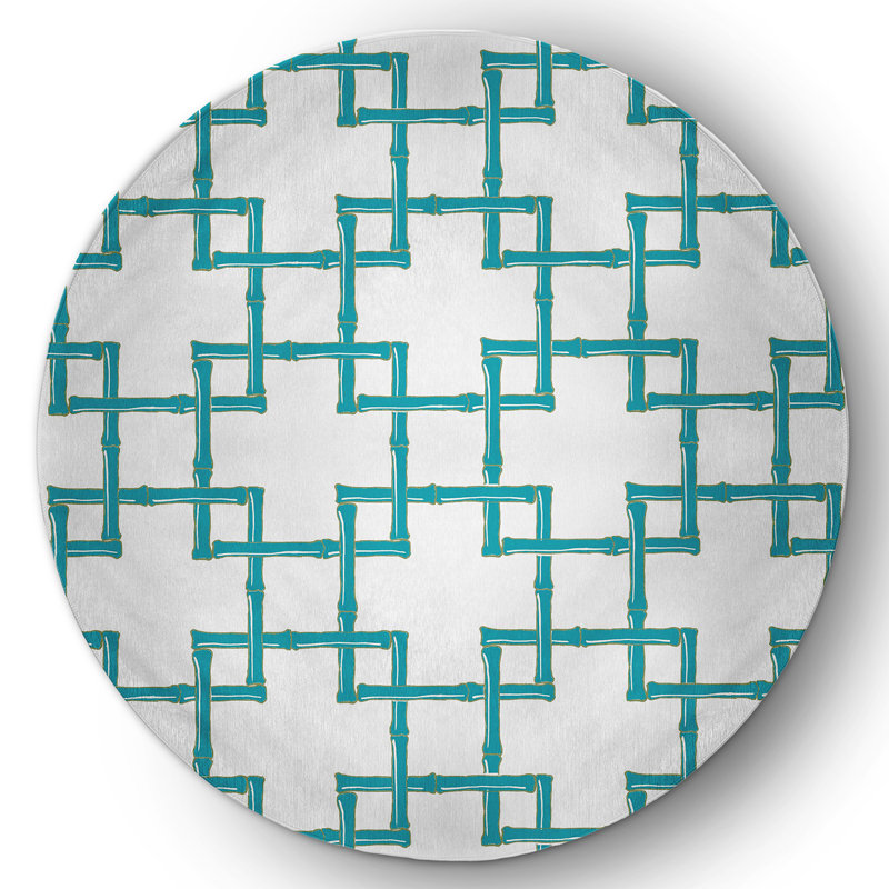 Chenille Geometric Indoor Rug, Round 5'