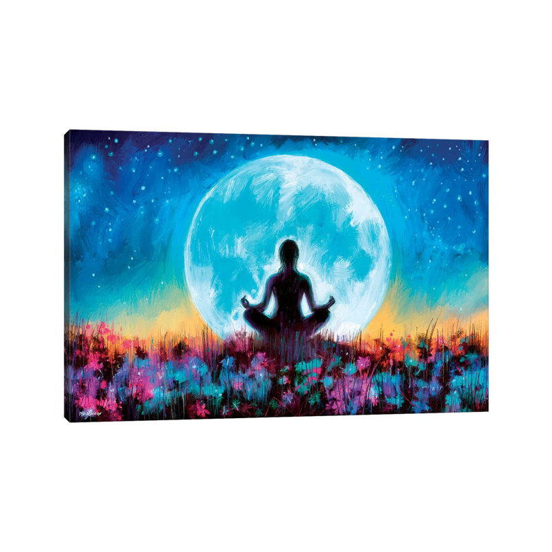 Moon Moon par P.D. Moreno - peinture sur toile tendue, H 8 po x l 12 po x P 0,75 po
