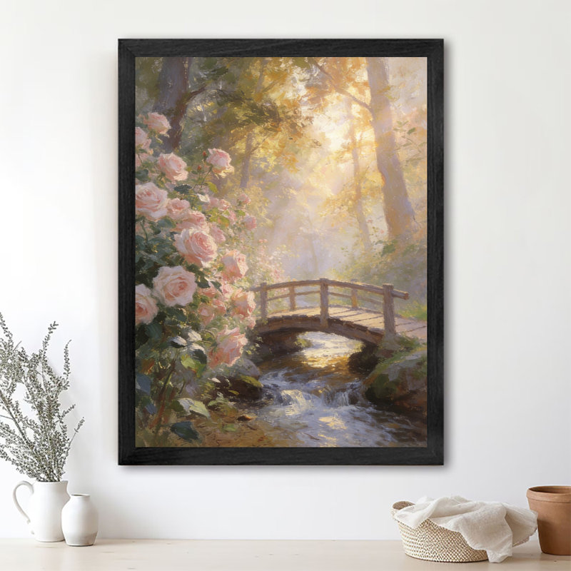 "Black Dreamy Rose Garden", art mural de style français, impressions encadrées, H 11 po x l 9 po