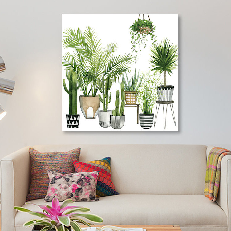 « plante refuge ii », reproduction d’impression sur toile, H 37 po x l 37 po x P 1,5 po, Toile tendue, Pas de tapis
