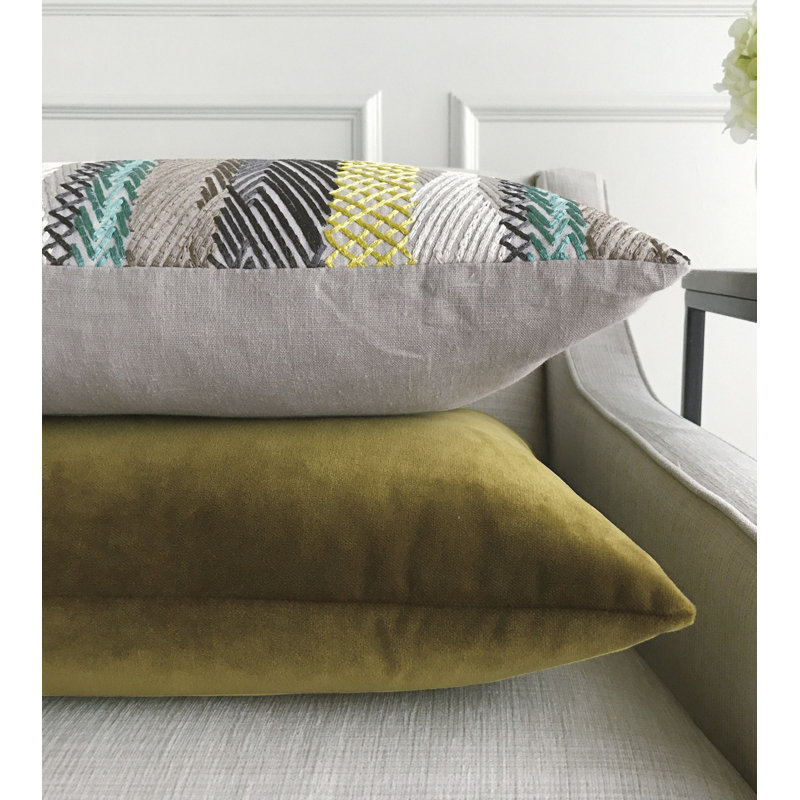 Reversible Throw Pillow, Plush Citrine, Feather