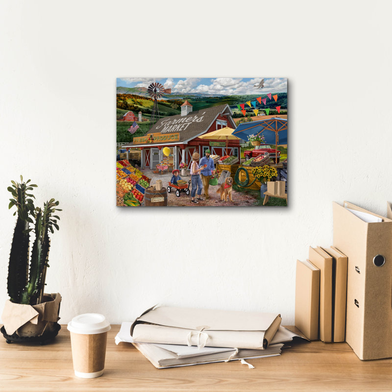 «Farmers Market» par Bigelow, illustrations sur toile, H 12 po x l 16 po x P 0,75 po