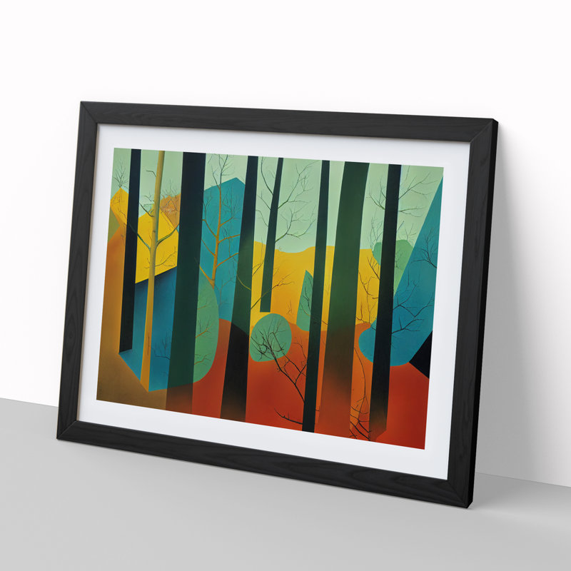 Soulful Abstract Forest - Framed Print, Black, 46cm H x 64cm W x 2cm D