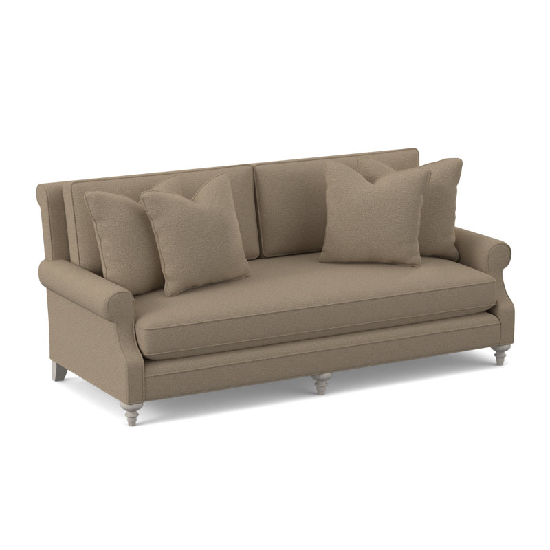 Sagamore Boucle and Velvet Sofa, Elise Flax 100% Polyester, Bisque