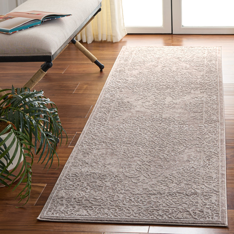 Espinal Oriental Area Rug, Runner 69 x 244 cm, Beige/Cream
