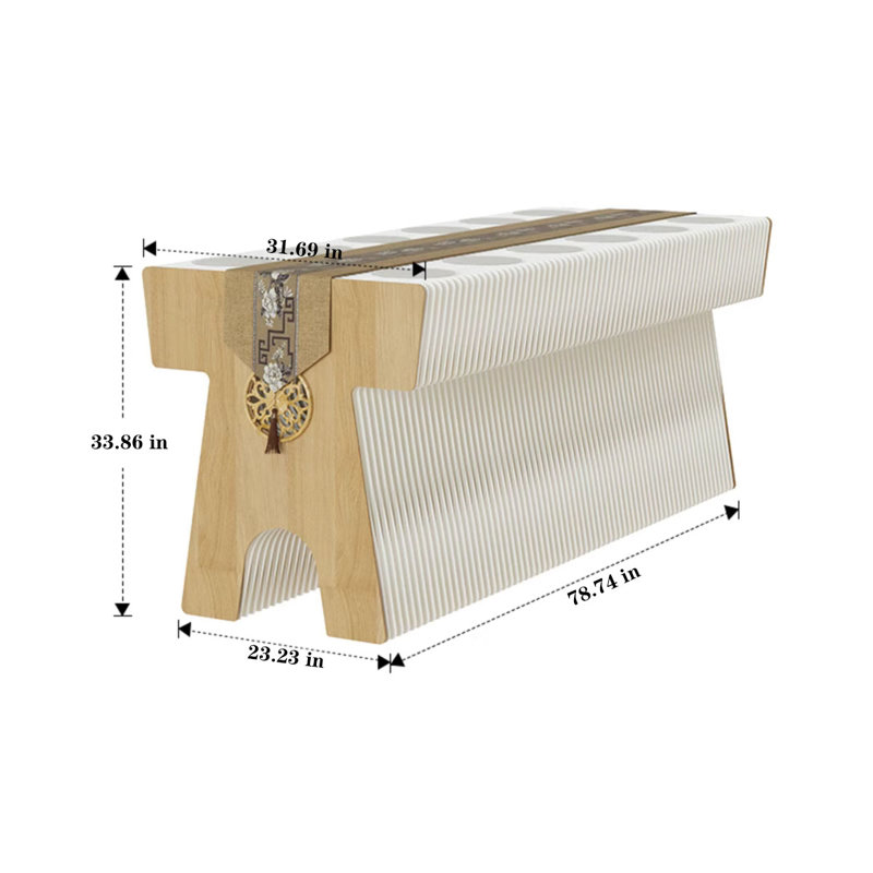 Table de présentation portable en papier, H 33,86 po x l 78,74 po x P 31,69 po, Blanc