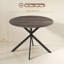 Table de salle à manger ronde pour 4 tables de cuisine avec pieds en acier brun vieilli-300397465-300397462-300397460
