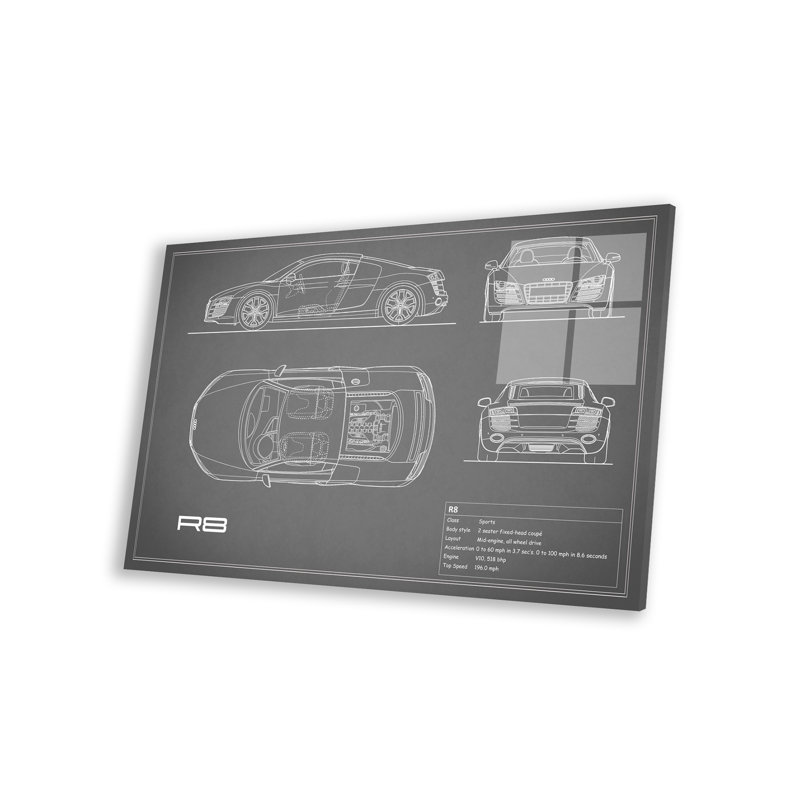 Coupe audi R8 V10 (gris) sur plastique / acrylique par Mark Rogan