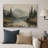 Misty Mountain Lake with Pine Forest - Pictures Extra Large Framed Canvas Print Wall Art-1397970653-1397970650