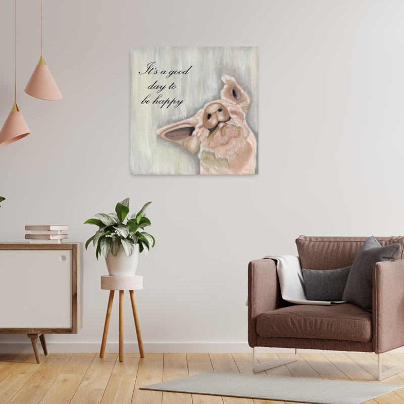 It's Good Day To Be Happy Whimsical Contemporary Art, 24" H x 24" W
