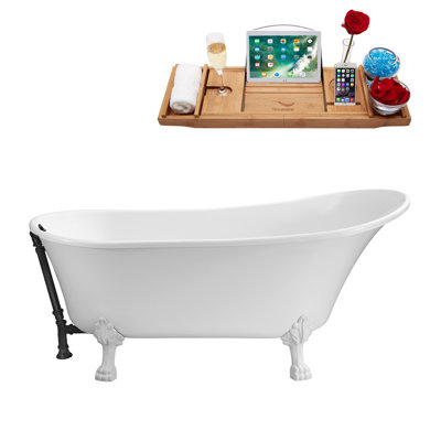 66.9'' x 31.5'' Soaking Acrylic Bathtub