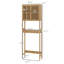 Tayen Bamboo Over The Toilet Storage Cabinet, Slatted Doors, Adjustable Shelf And Open Shelf