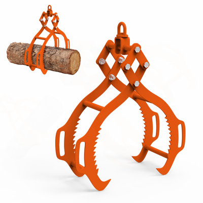 28in Log Lifting Tongs, 4-Claw Log Tongs, Heavy Duty  Log Grapple, 2650 lbs Lifting Capacity, Swivel Log Graper Timber, Eagle Claw Design, Log Skidding Tongs for Trucks, Tractors, Forklifts