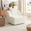 Fauteuil pivotant surdimensionné 360 avec coussin de tête et coussin de taille, fauteuil pivotant à compression confortable pour le salon, la chambre à coucher, un appartement, blanc-952832653