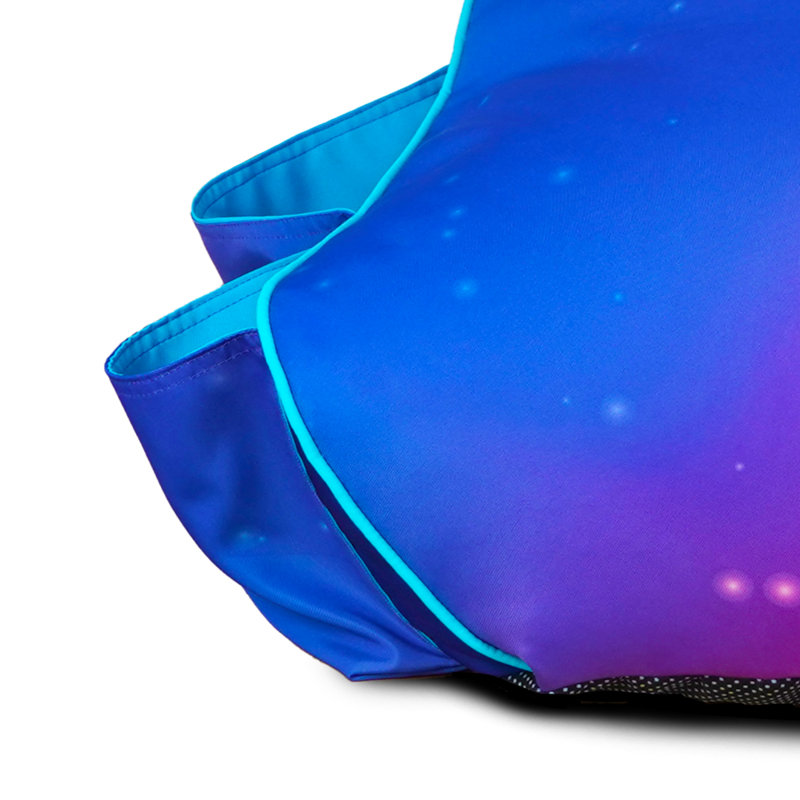 rucomfy Beanbags rugame Kids Gaming Bean Bag Chair with Pockets, High Back, Contrast Piping. Purple Galaxy 70x80x70cm