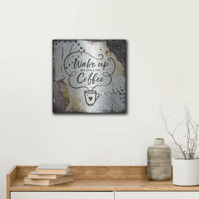 Art mural luxueux «Coffee Love 3» par Britt Hallowell, art mural en métal