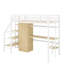 Lit mezzanine simple en métal intégré avec bureau, tablette, placard et escalier de rangement-1514558154