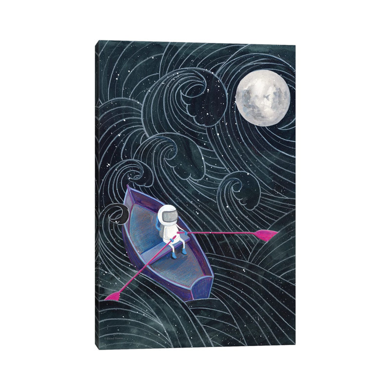 Boat To The Moon by Rachel Nieman - No Frame Gallery-Wrapped Canvas Giclée on Canvas, 45.72cm H x 30.48cm W