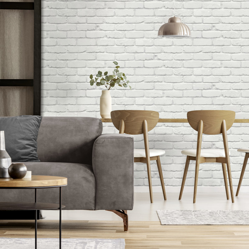 Pungoteague 1.7m x 2.5cm Wallpaper Roll, White