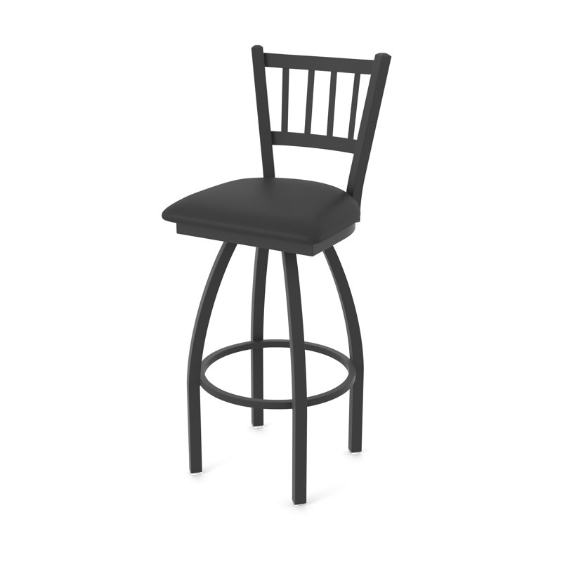XL 810 Contessa Swivel Stool, Black Wrinkle, Vinyl-Black Vinyl, Counter Stool (25” Seat Height)