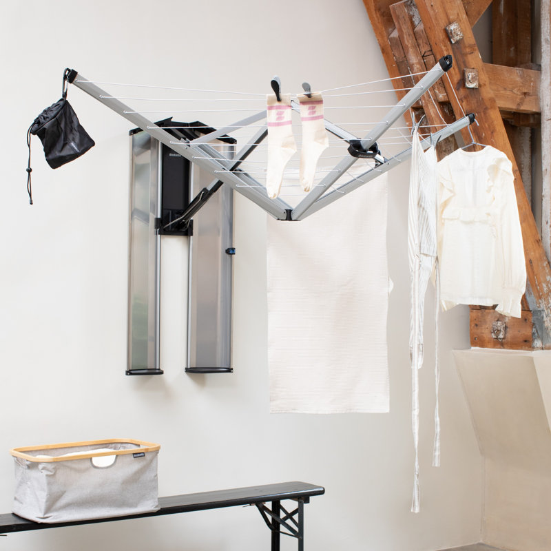 Séchoir à linge mural avec boîte de rangement de protection Wallfix