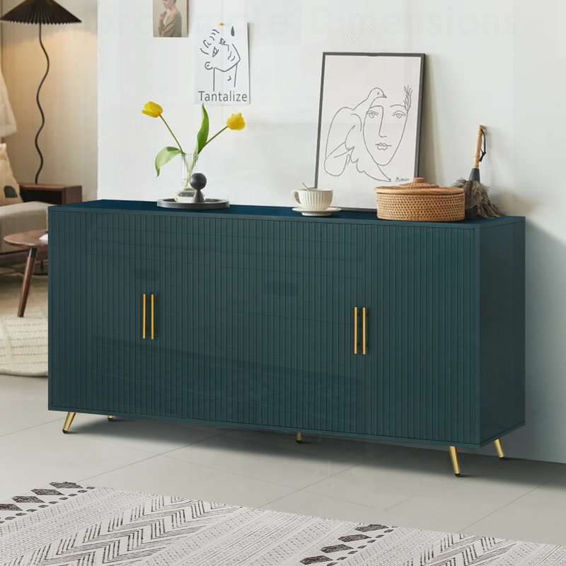 Armoire de rangement polyvalente avec tablettes réglables et console télé média pour les salons et les chambres modernes