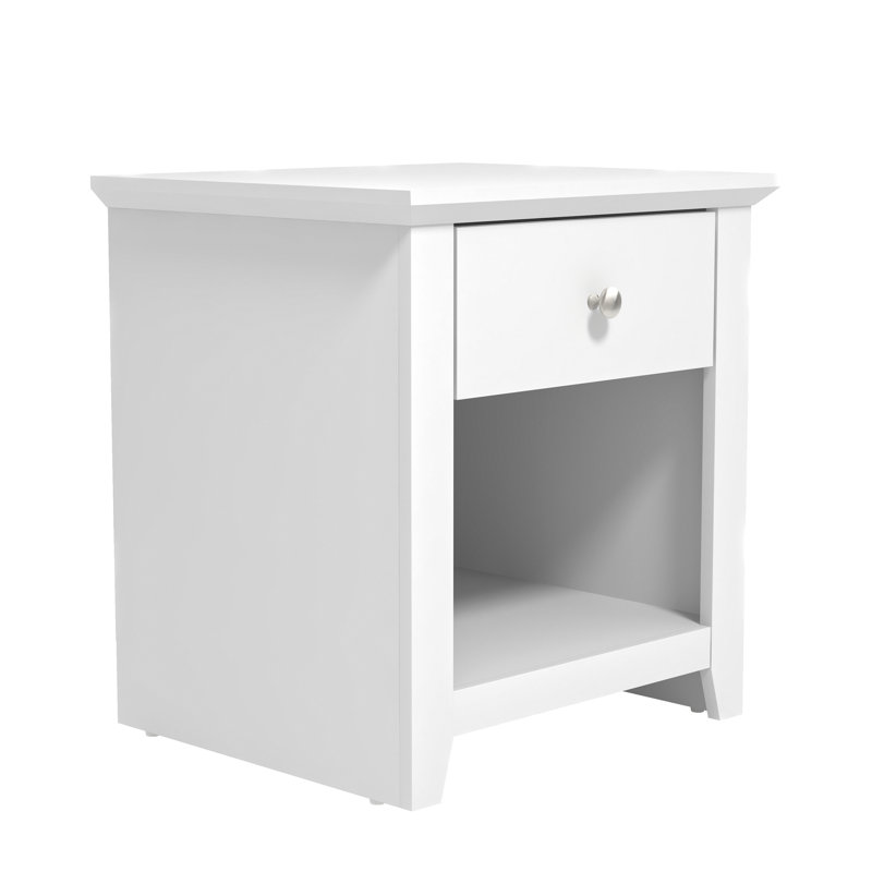Table de chevet 1 tiroir Scott, Blanc mat